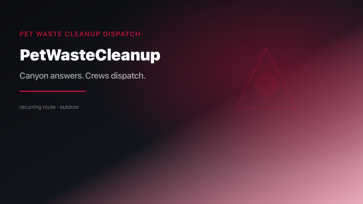 Daylight photo of pet waste cleanup work